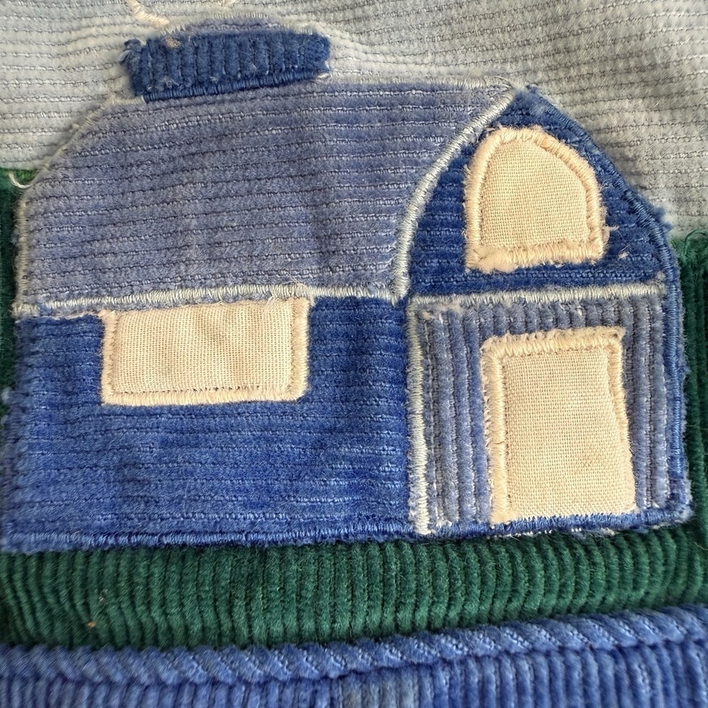 Vtg Country Farm Corduroy Overalls Boys 3 Blue Jon Jon Barn Apple 1980's Set - Picture 2 of 11